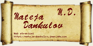 Mateja Dankulov vizit kartica
